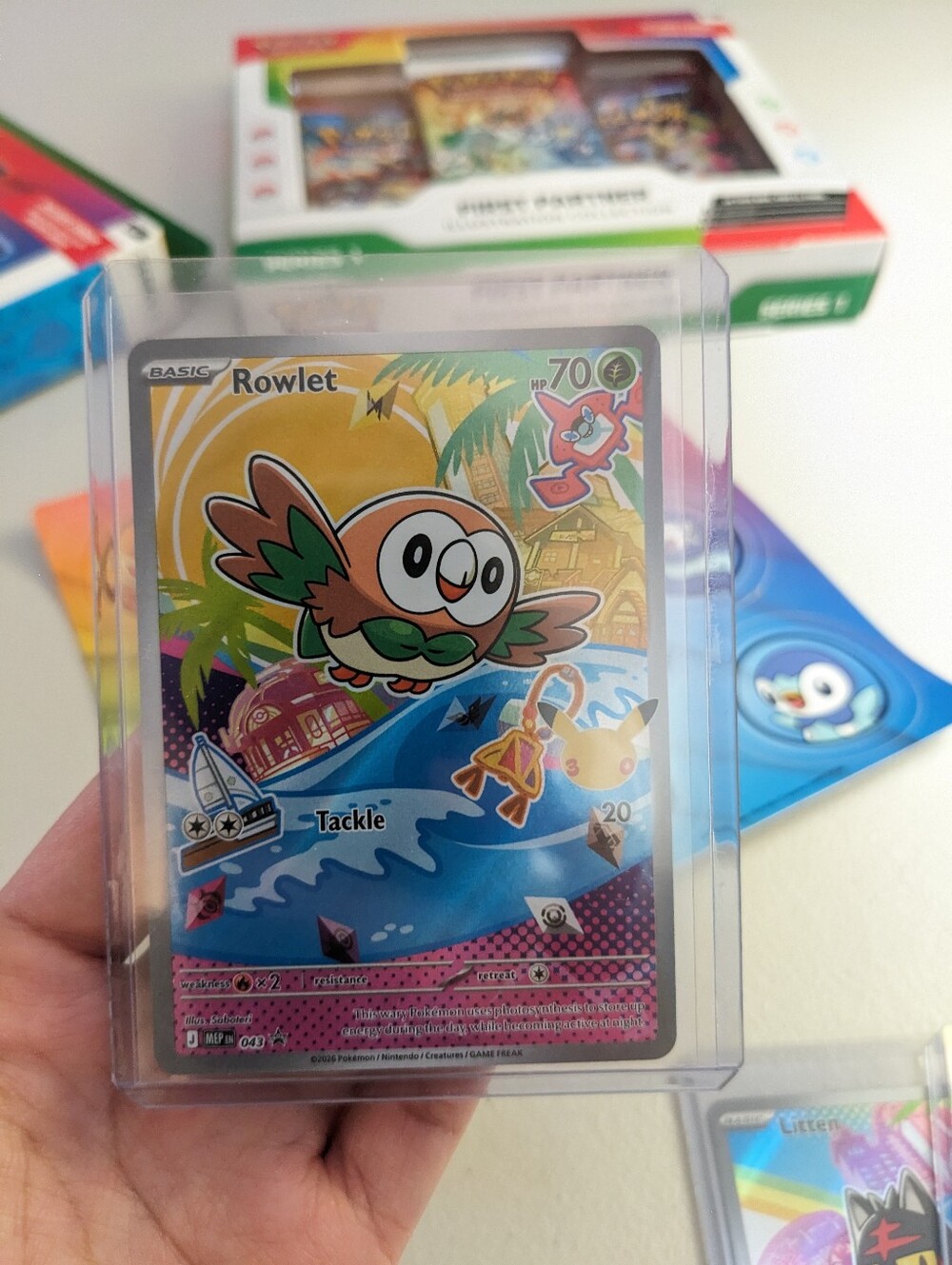 Pokemon First Partner Collection Series 1 - Rowlet Popplio Litten 3 Promo Cards - Picture 7 of 16